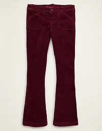 AE Pantalon à jambe semi-évasée en velours côtelé taille très basse
