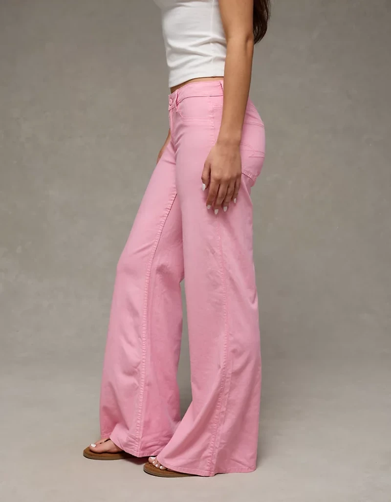 Pantalon évasé à taille très basse extensible AE