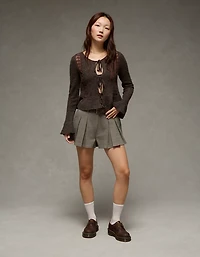 AE Super High-Waisted Pleated Trouser Short