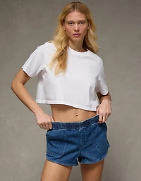 AE Stretch Low-Rise Pull-On Denim Short