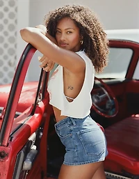 AE Stretch Super High-Waisted Cheeky Short