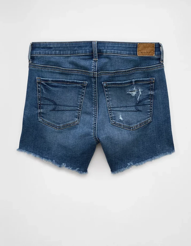 AE Next Level Ripped Low-Rise Denim Midi Short