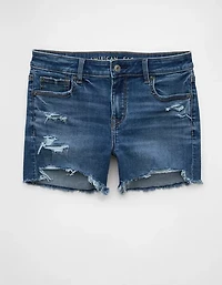 AE Next Level Ripped Low-Rise Denim Midi Short