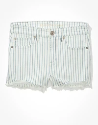 Short court en denim à rayures taille haute AE