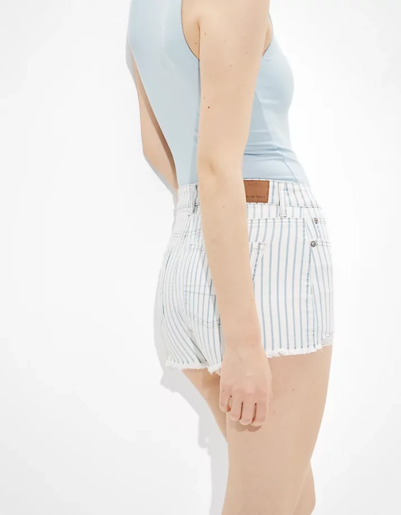 AE High-Waisted Striped Denim Short