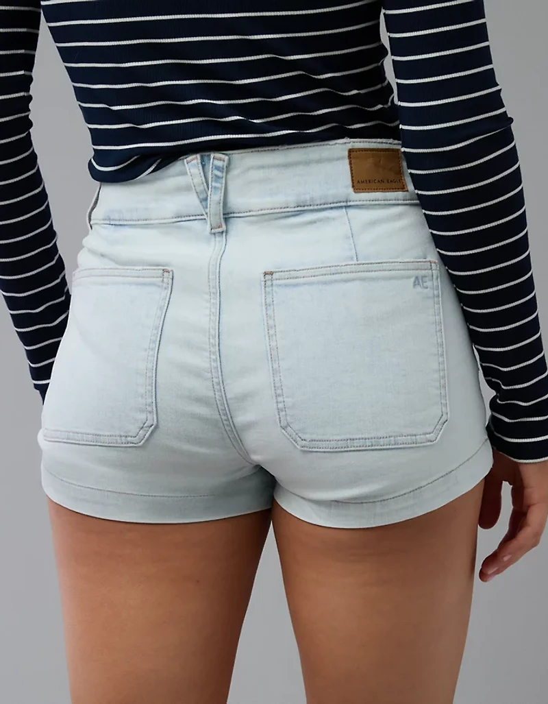 Short court déchiré à taille haute en denim Next Level AE