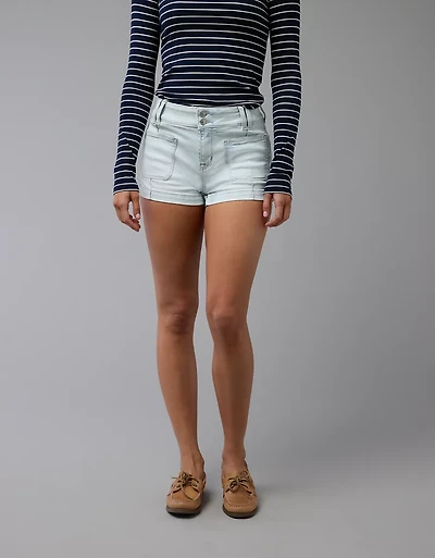 Short court déchiré à taille haute en denim Next Level AE