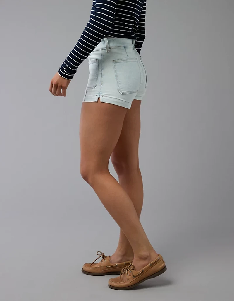 Short court déchiré à taille haute en denim Next Level AE