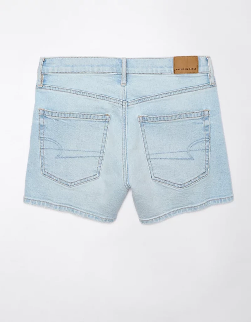 Short décontracté déchiré à taille très haute en denim extensible et rigide AE