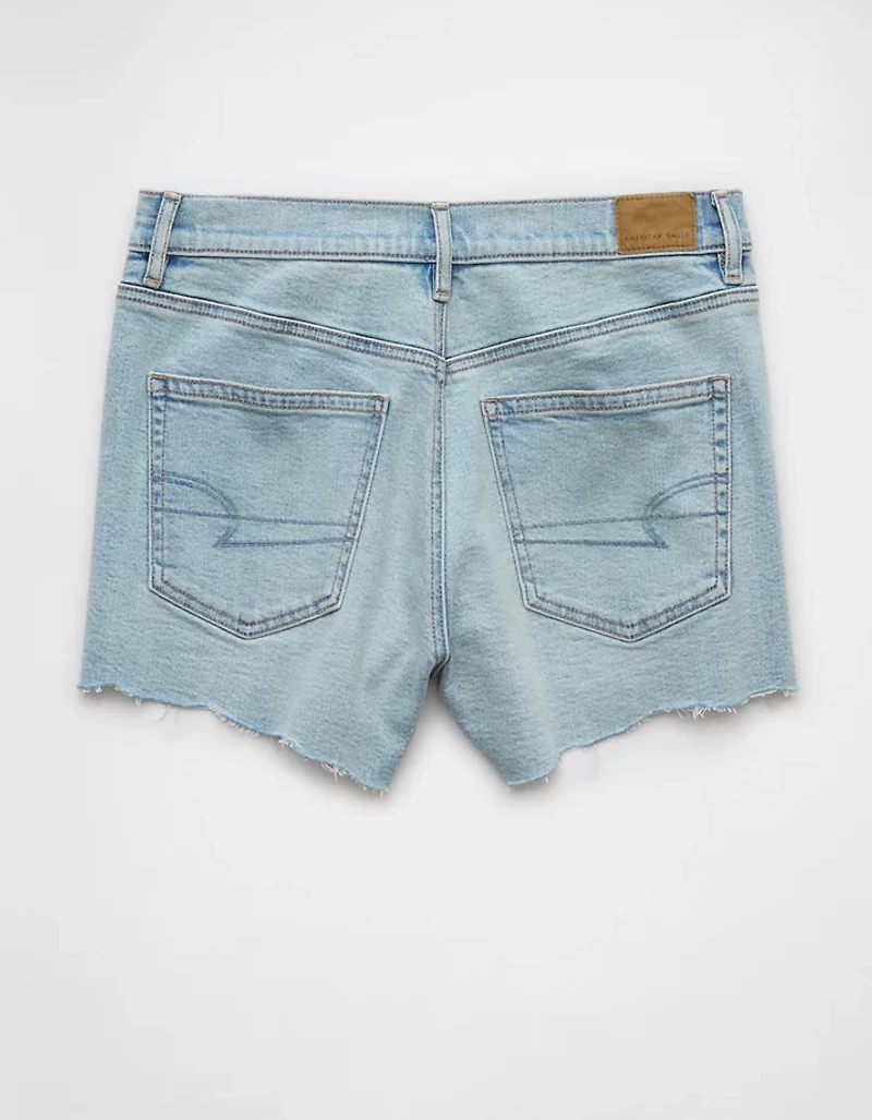 Short décontracté à taille très haute en denim extensible et rigide AE