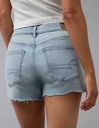 Short décontracté à taille très haute en denim extensible et rigide AE