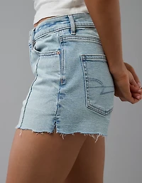 Short décontracté à taille très haute en denim extensible et rigide AE