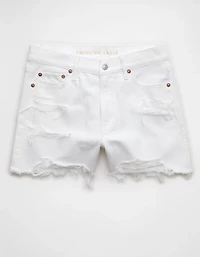 Short utilitaire décontracté en rondeur à taille très haute denim extensible et rigide AE