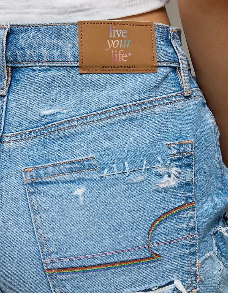 AE Pride 3" Strigid Super High-Waisted Relaxed Denim Short