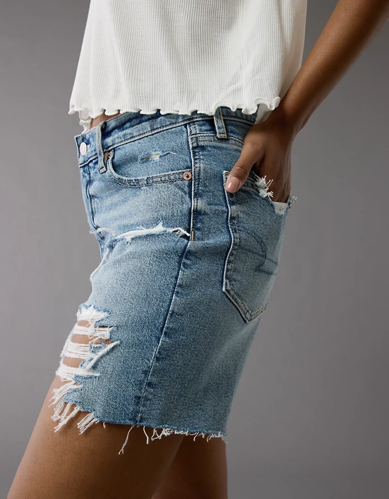 AE 6" Strigid Ripped Super High-Waisted Relaxed Denim Short