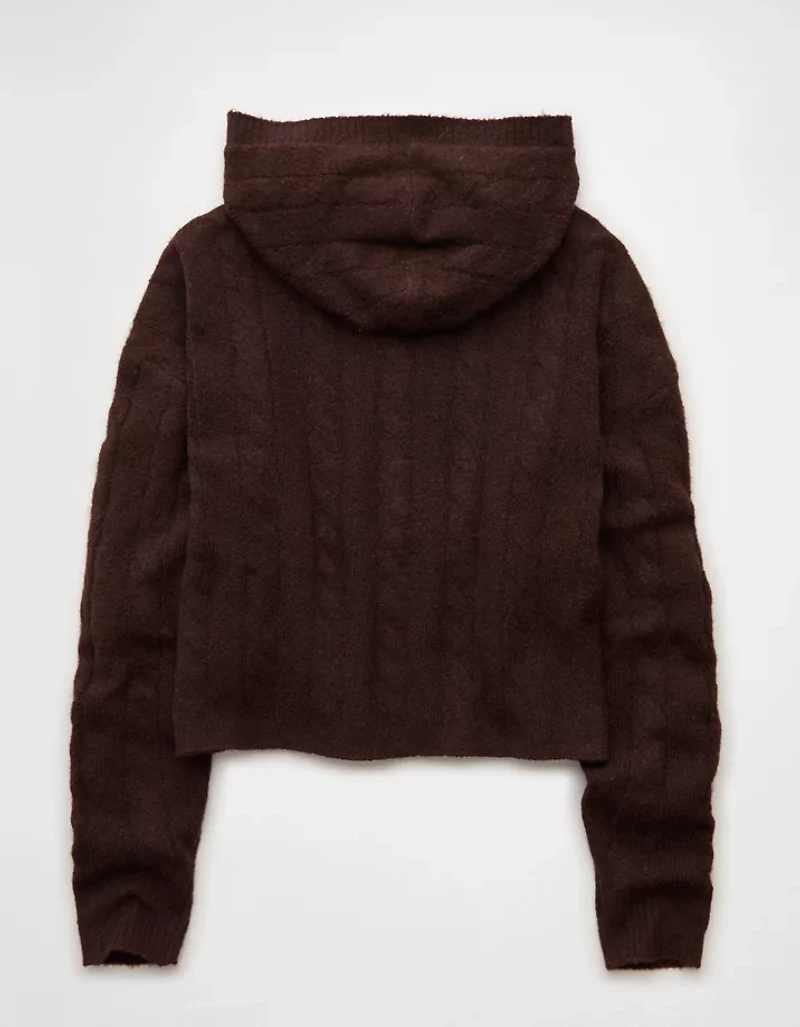 Chandail à capuchon court glissière si doux Whoa AE