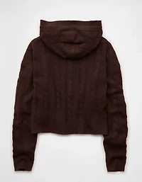 Chandail à capuchon court glissière si doux Whoa AE