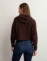 Chandail à capuchon court glissière si doux Whoa AE