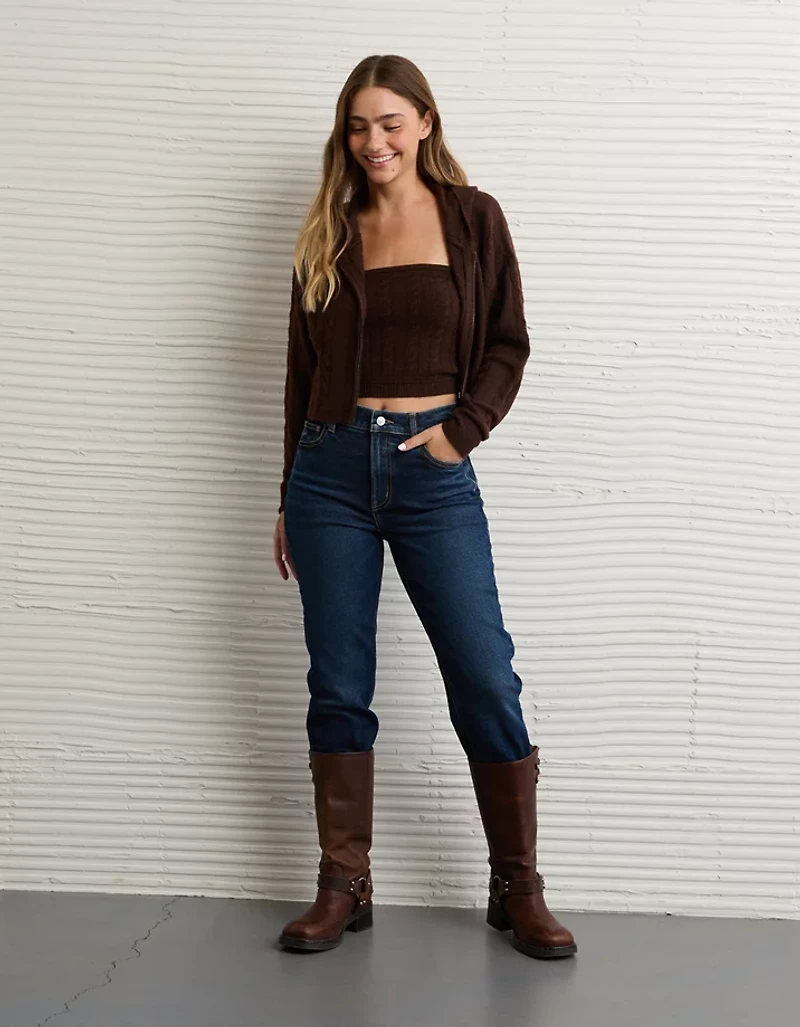 Chandail à capuchon court glissière si doux Whoa AE