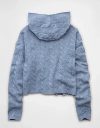 Chandail à capuchon court glissière si doux Whoa AE