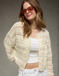 Cardigan à mailles ouvertes AE