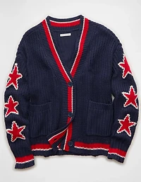 AE Oversized Star Graphic Cardigan Sweater