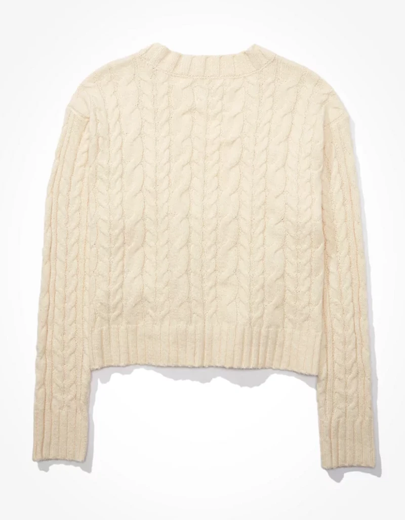 Cardigan court en tricot torsadé AE