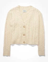 Cardigan court en tricot torsadé AE