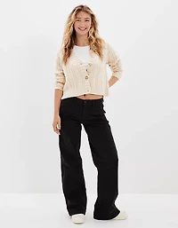 Cardigan court en tricot torsadé AE
