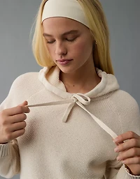 AE Cropped Cotton Hoodie