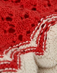 Débardeur crocheté et festonné en pointelle à col V AE