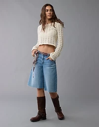Chandail au crochet lacé dos AE