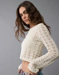 Chandail au crochet lacé dos AE