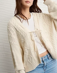AE Open Front Cable Cardigan