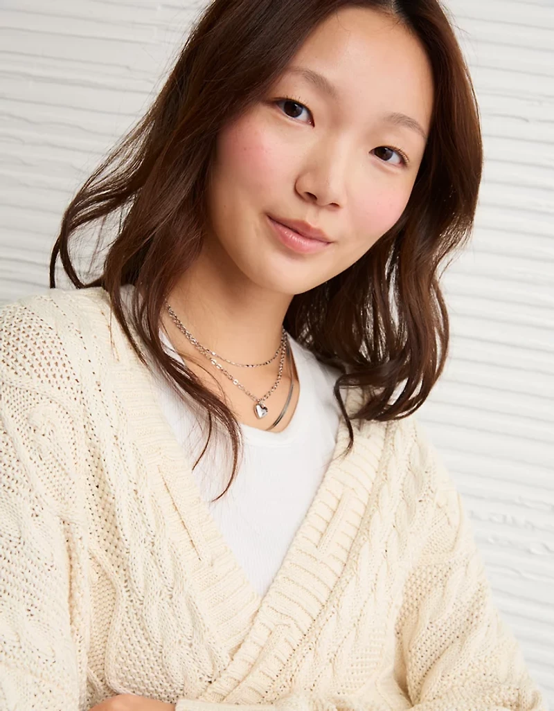 AE Open Front Cable Cardigan
