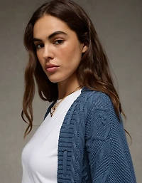 Cardigan torsadé ouvert sur le devant AE