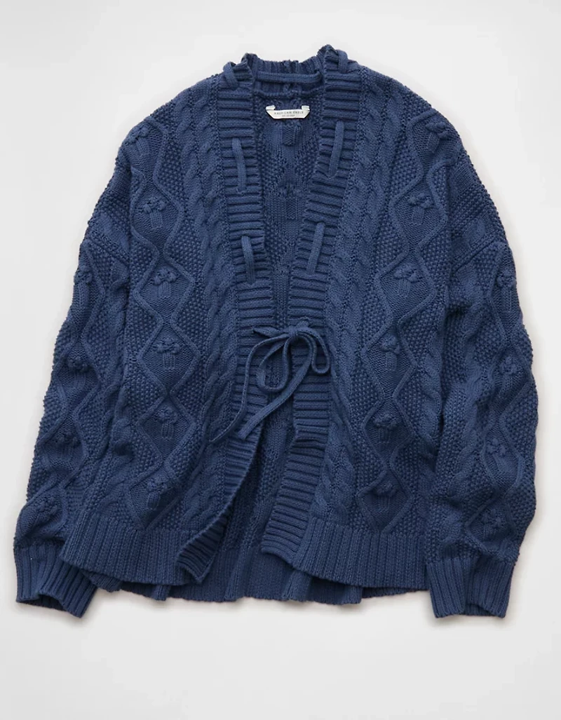 Cardigan torsadé ouvert sur le devant AE