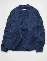 Cardigan torsadé ouvert sur le devant AE