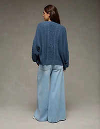 Cardigan torsadé ouvert sur le devant AE