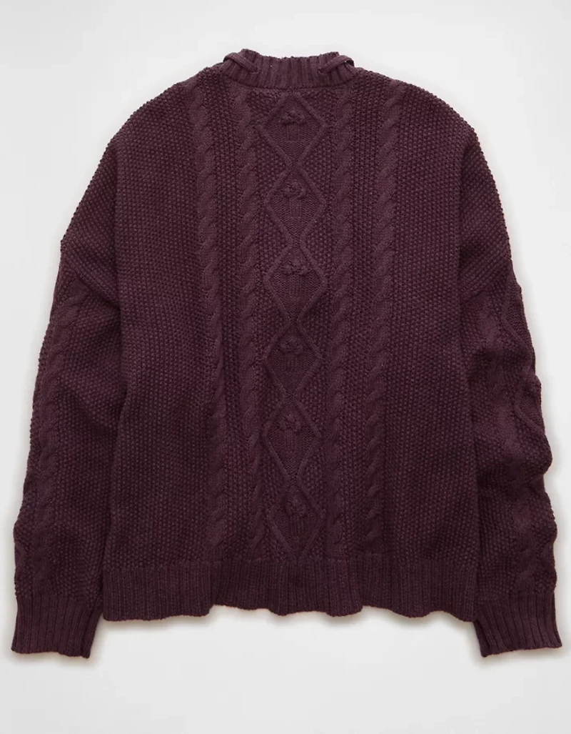 Cardigan torsadé ouvert sur le devant AE