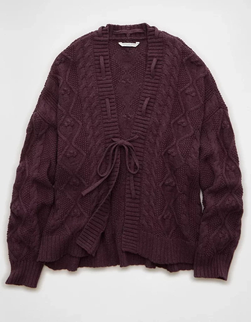 Cardigan torsadé ouvert sur le devant AE