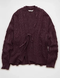 Cardigan torsadé ouvert sur le devant AE