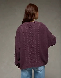 Cardigan torsadé ouvert sur le devant AE