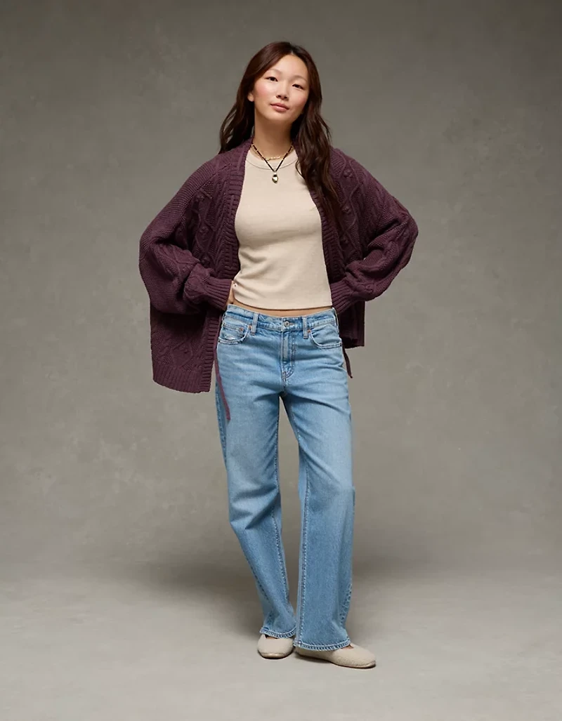Cardigan torsadé ouvert sur le devant AE