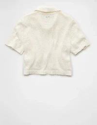 Cardigan boutonné à col manches courtes AE