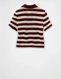 Polo court en tricot au crochet AE