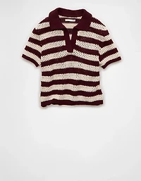 Polo court en tricot au crochet AE
