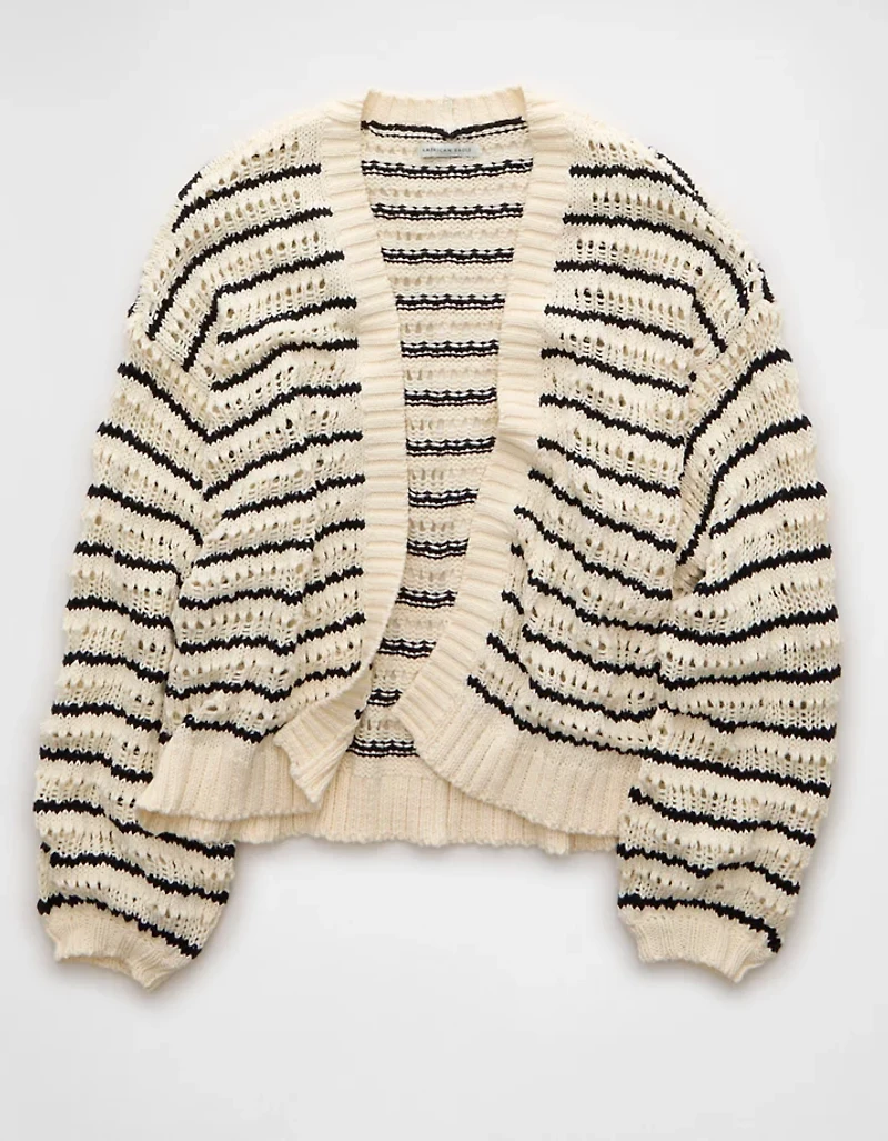 Cardigan au crochet à manches ballons AE