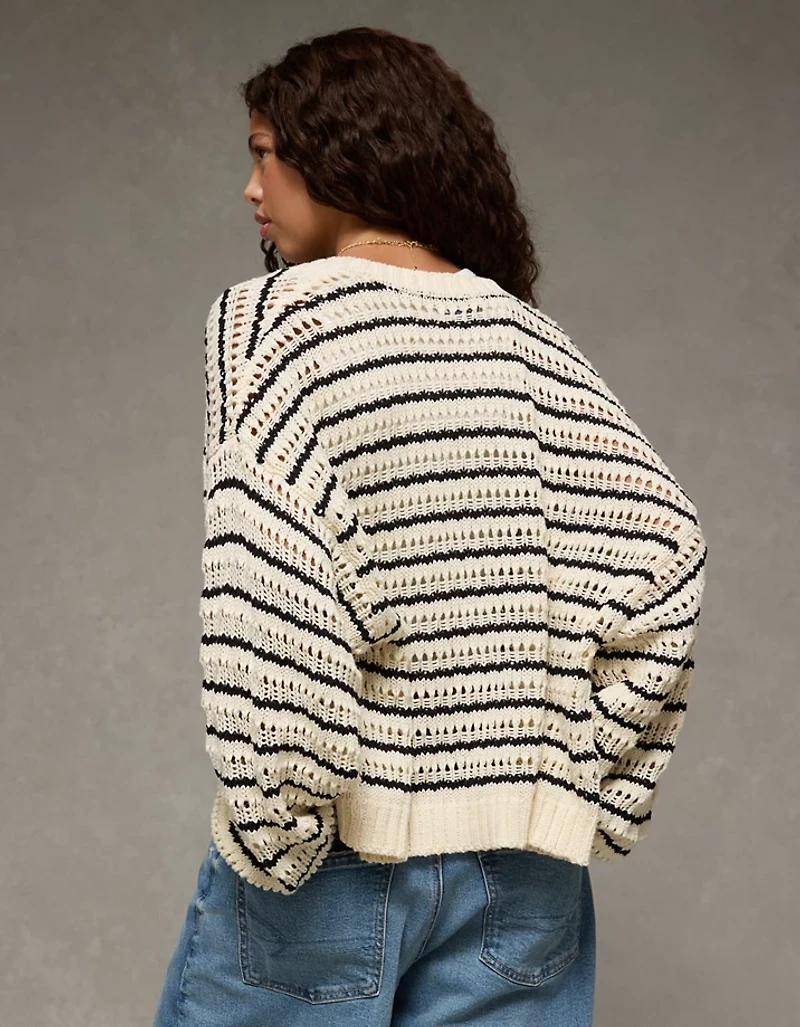 Cardigan au crochet à manches ballons AE