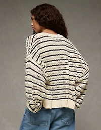 Cardigan au crochet à manches ballons AE